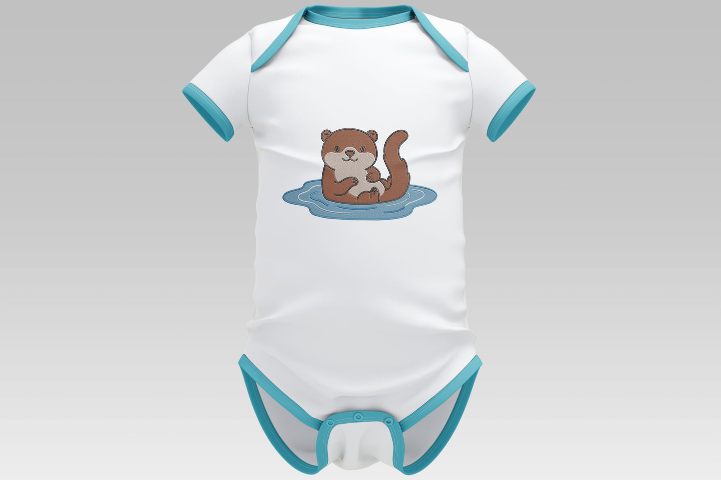 Cute Baby Otter Embroidery Design, Adorable Otter Machine Embroidery Pattern, Cute Animal Embroidery Design
