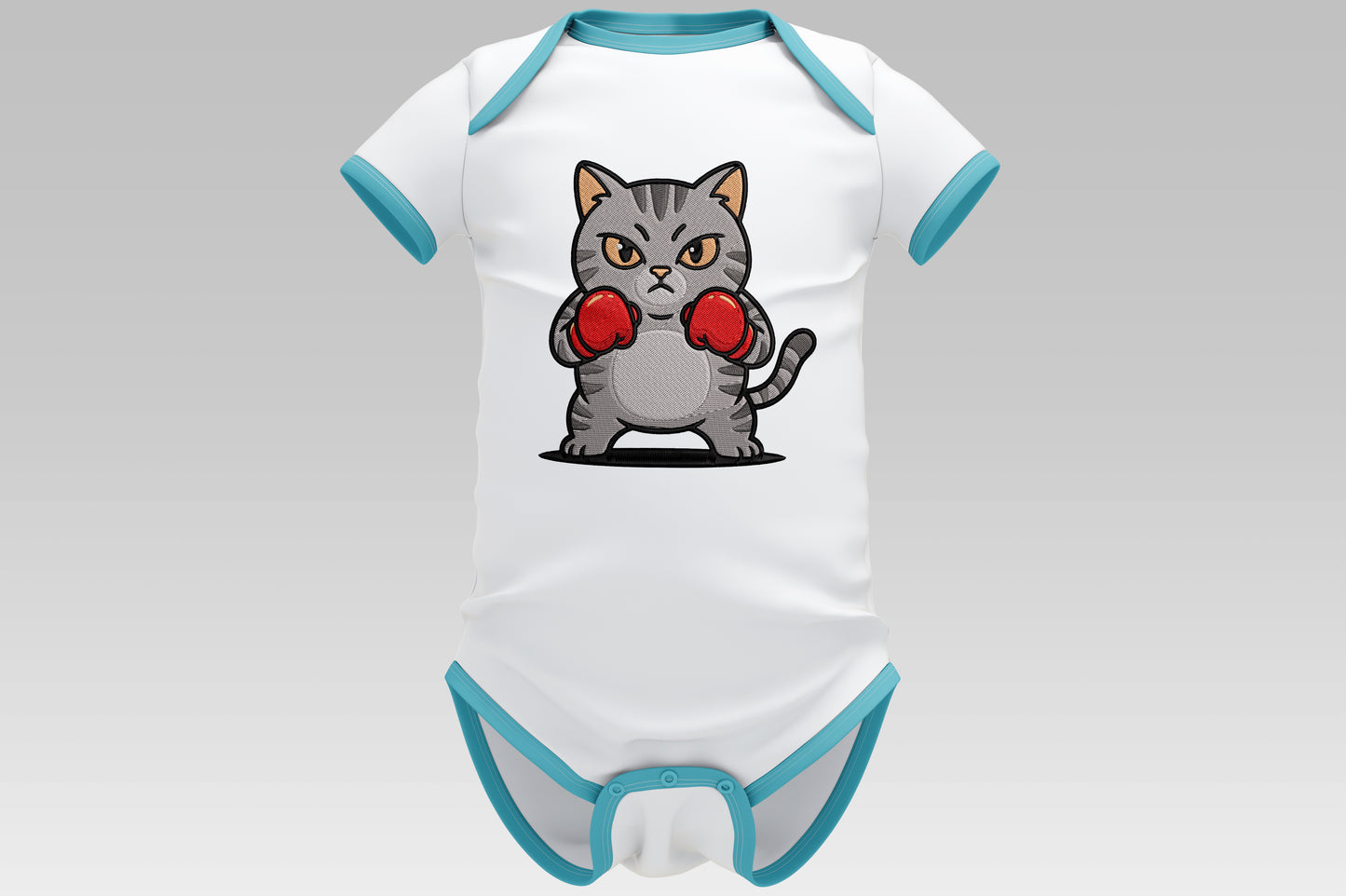 Cute Boxing Cat Embroidery Design, Funny Cat Machine Embroidery Pattern, Adorable Boxer Cat Embroidery Design