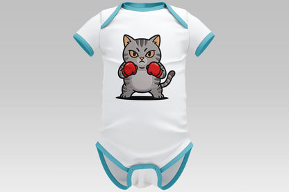 Cute Boxing Cat Embroidery Design, Funny Cat Machine Embroidery Pattern, Adorable Boxer Cat Embroidery Design
