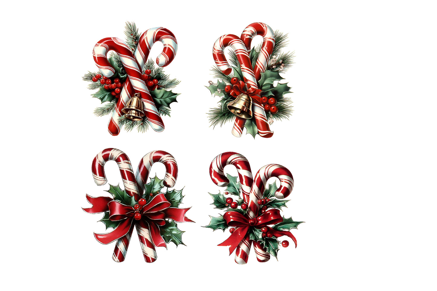 Christmas Candy Cane Clipart PNG Candy Cane Sublimation Bundle