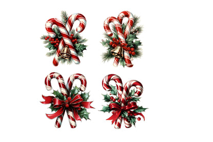 Christmas Candy Cane Clipart PNG Candy Cane Sublimation Bundle