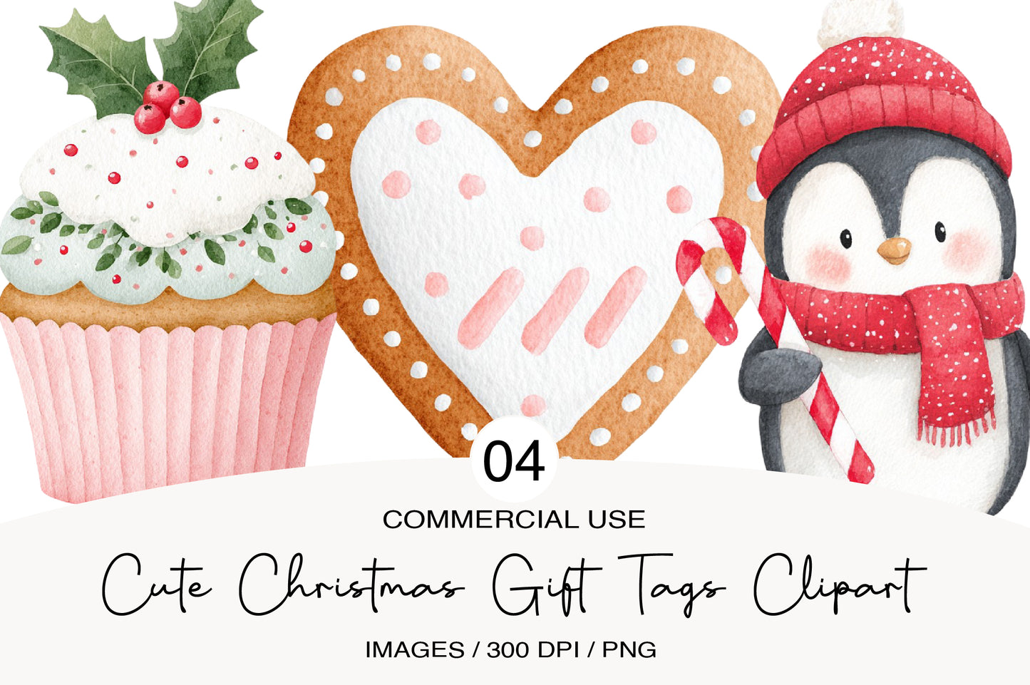 Cute Christmas Gift Tags Clipart PNG