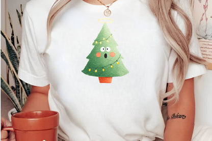 Cute Funny Christmas Tree Clipart PNG