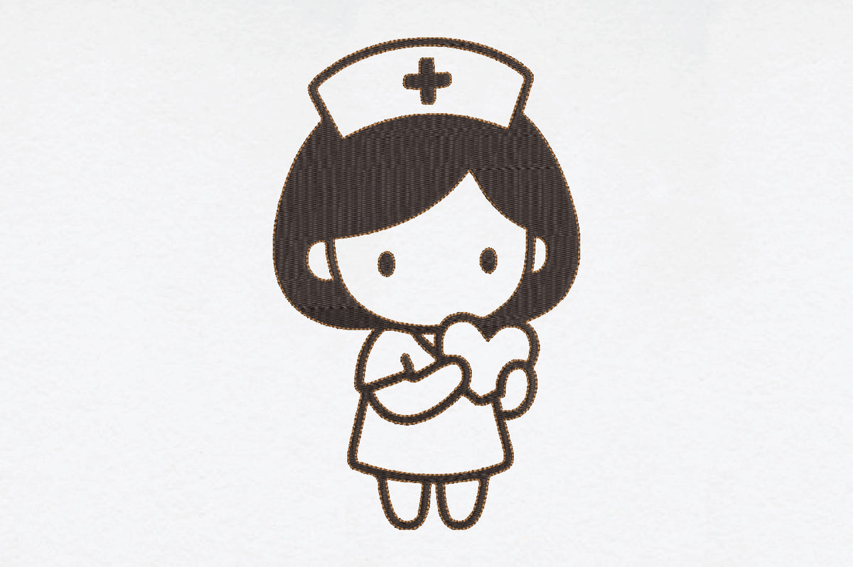 Cute Nurse Embroidery Design