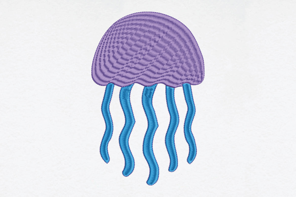 Cute Jellyfish Embroidery Design