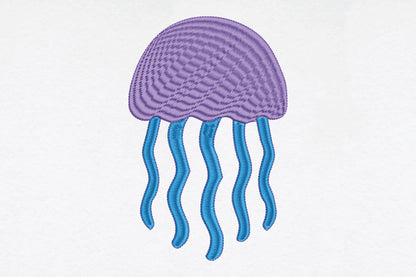 Cute Jellyfish Embroidery Design