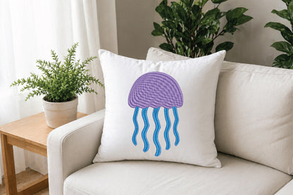 Cute Jellyfish Embroidery Design