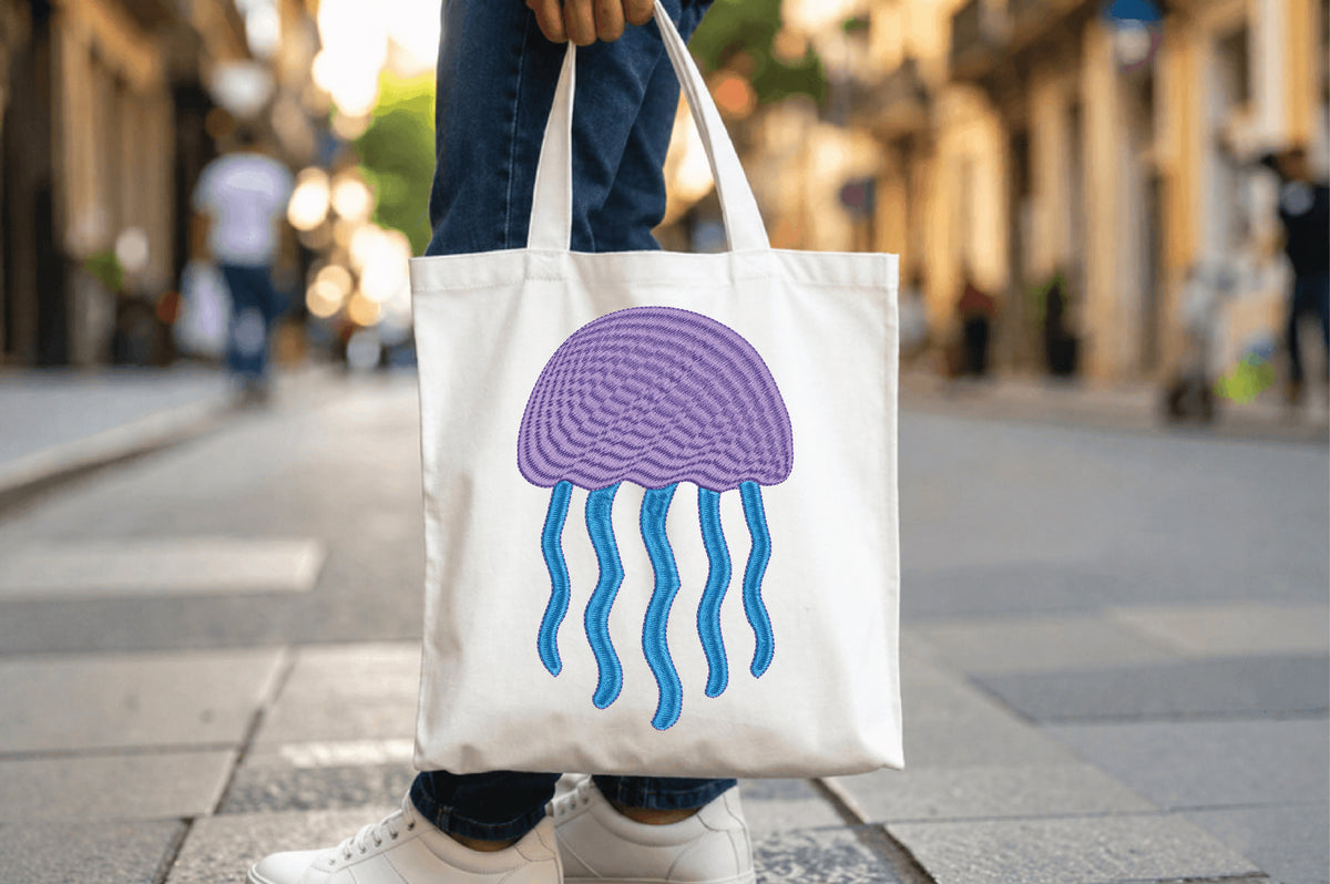 Cute Jellyfish Embroidery Design