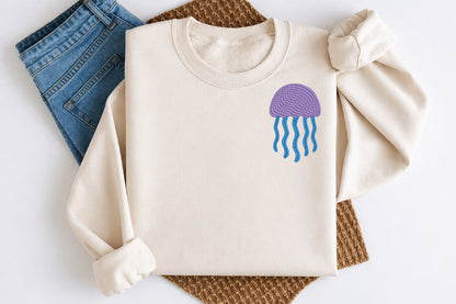 Cute Jellyfish Embroidery Design