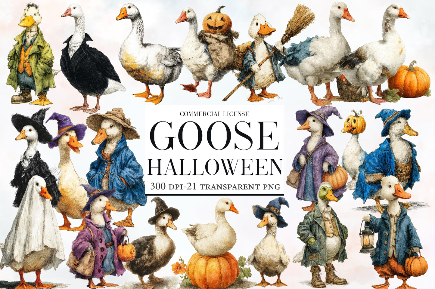 Goose Halloween Clipart PNG Bundle | Halloween Goose PNG, Witch Goose Clipart, Funny Goose Sublimation