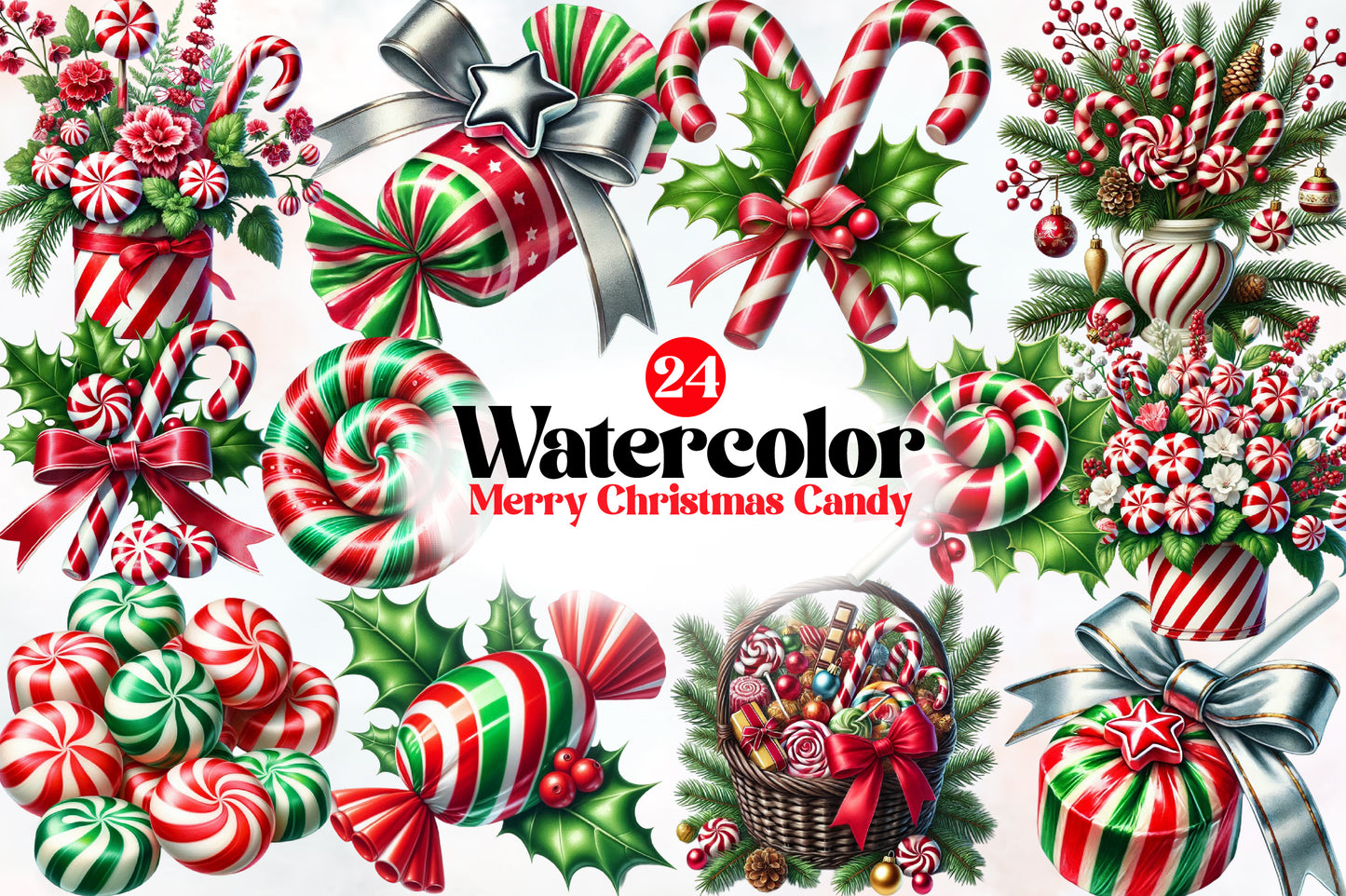 Merry Christmas Candy Sublimation PNG | Sweet Holiday Candy Cane Christmas Design