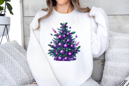 Purple Christmas Garden Clipart PNG Bundle | Lavender Flowers, Poinsettia, Birdhouse, Wreath & Holiday Botanical Designs