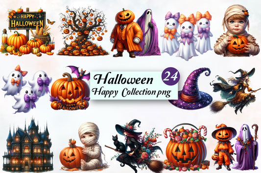 Halloween Happy Collection PNG Bundle Cute Spooky Halloween Clipart