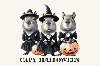 Capy Halloween PNG | Cute Capybara Witch Halloween Pumpkin Sublimation
