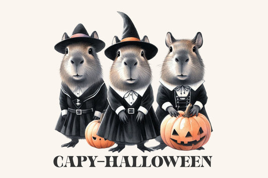 Capy Halloween PNG | Cute Capybara Witch Halloween Pumpkin Sublimation