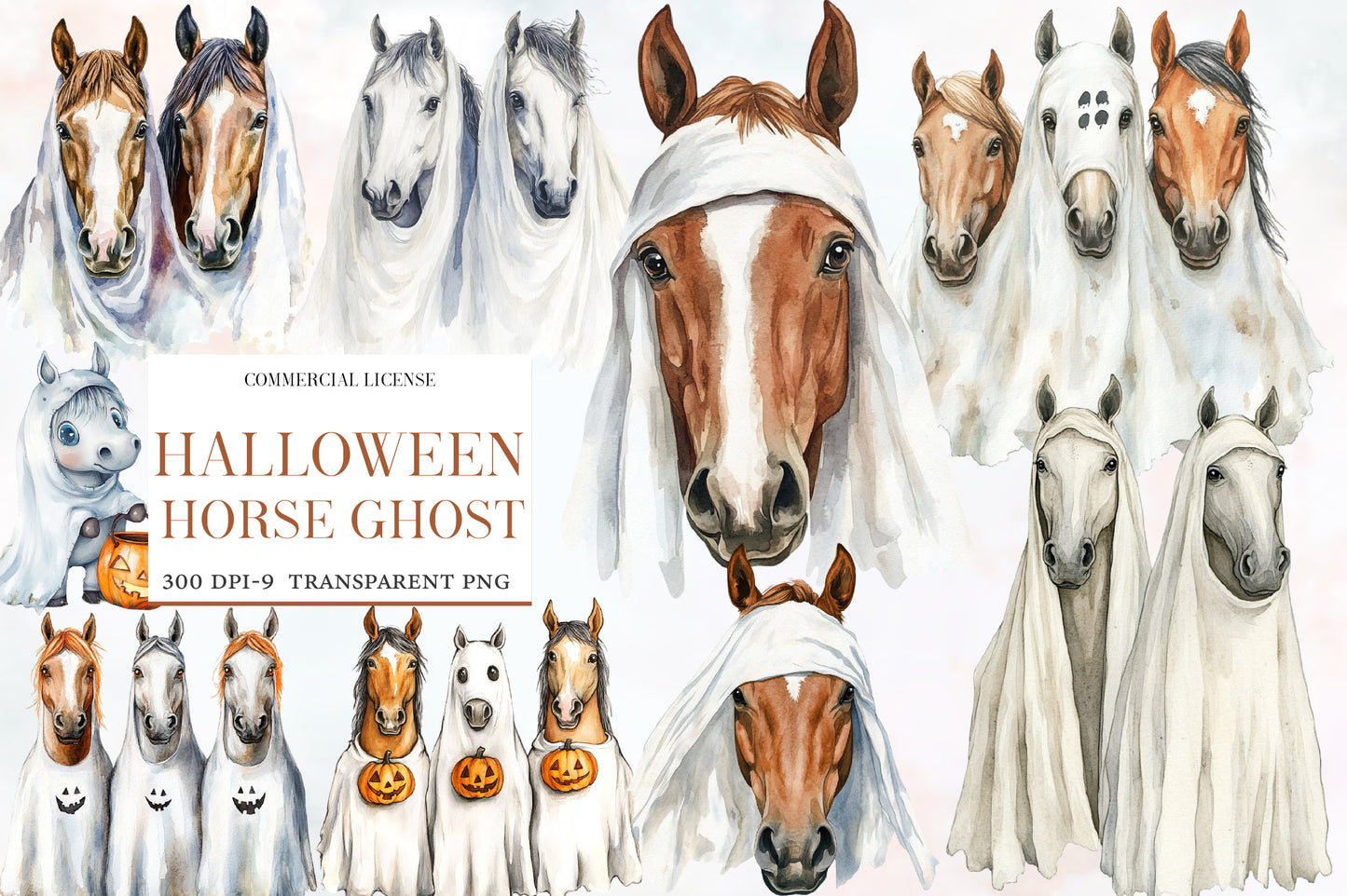 Halloween Horse Ghost Clipart PNG | Ghost Horse PNG, Spooky Horse Clipart