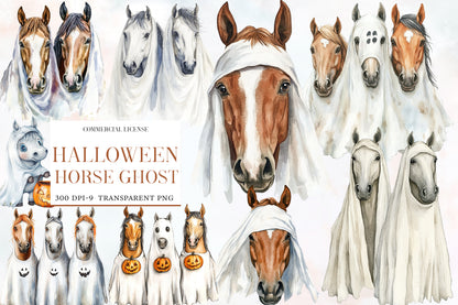 Halloween Horse Ghost Clipart PNG | Ghost Horse PNG, Spooky Horse Clipart