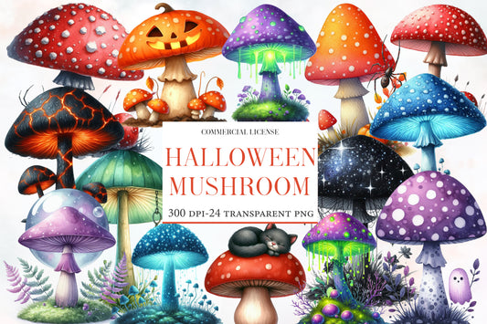 Halloween Mushroom Clipart PNG | Spooky Mushroom PNG, Magical Mushroom Clipart