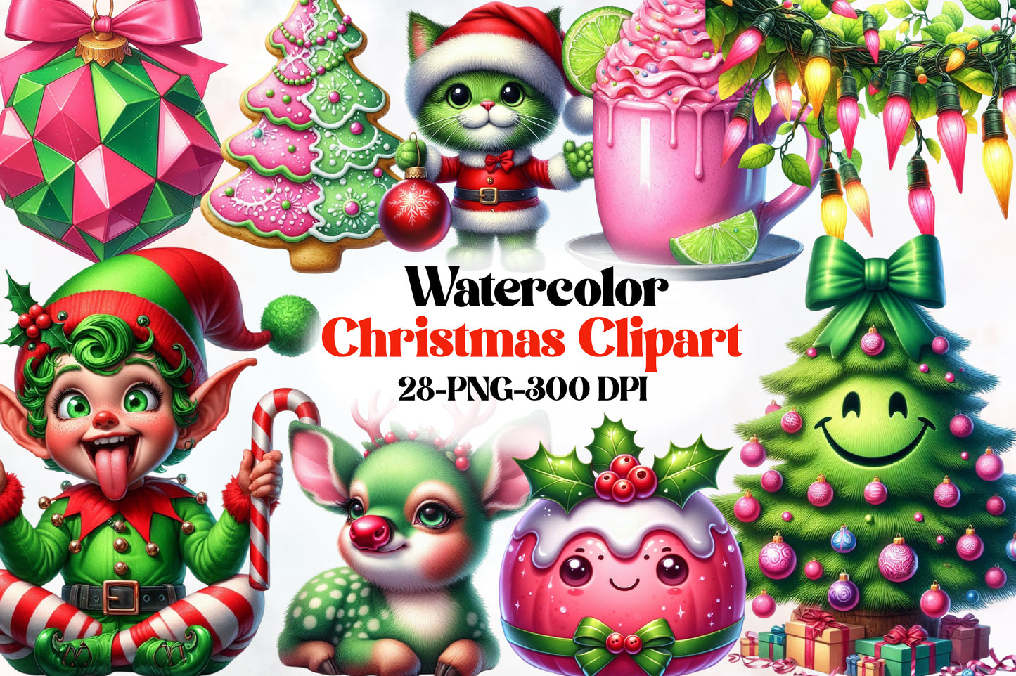 Coquette Christmas Planner Clipart PNG Bundle | Floral Ornaments, Perfume, Gifts, Candles & Self Care Designs