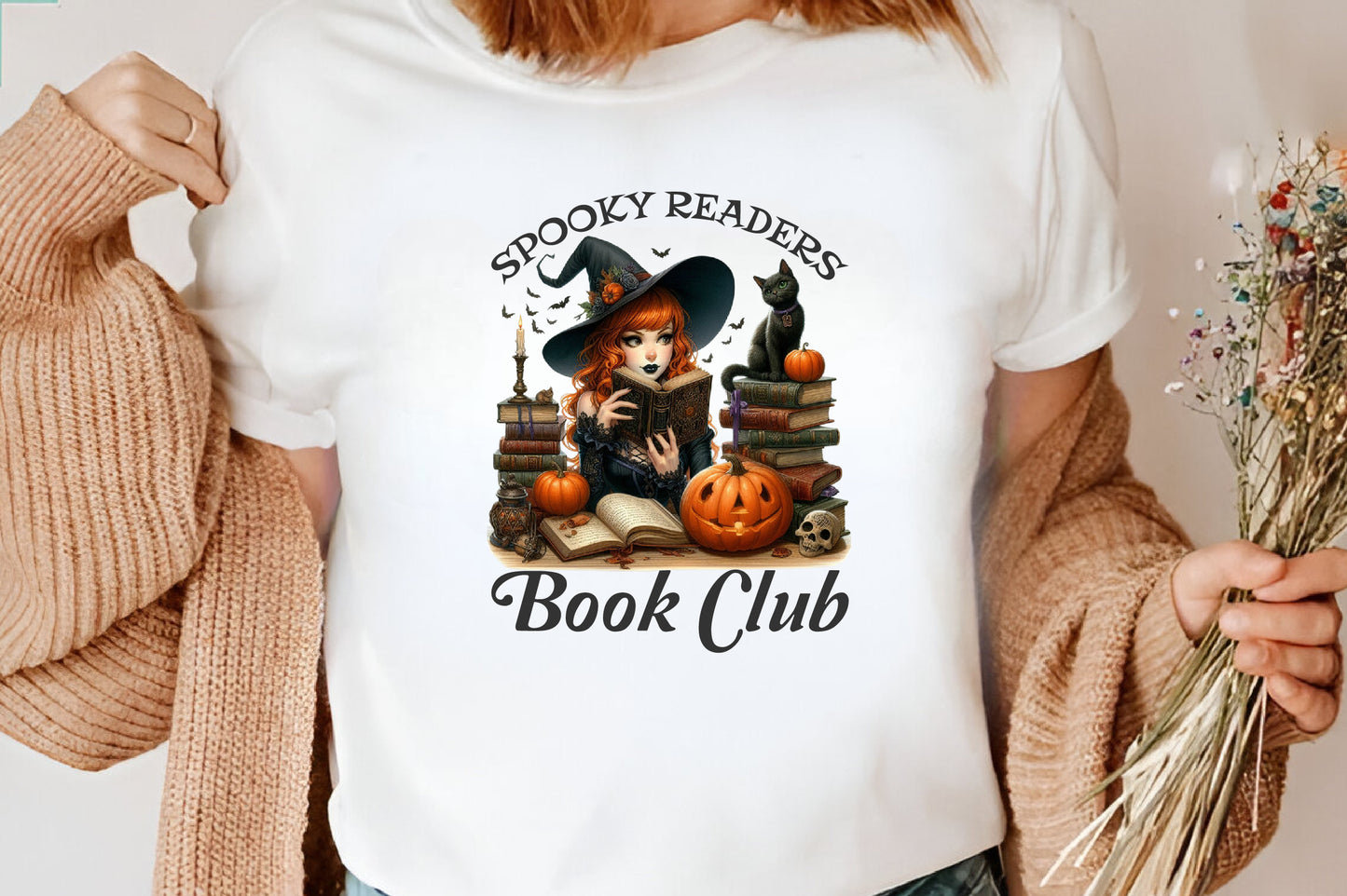 9 Halloween Bookish Sublimation PNG Bundle Witch Books Spooky Reader
