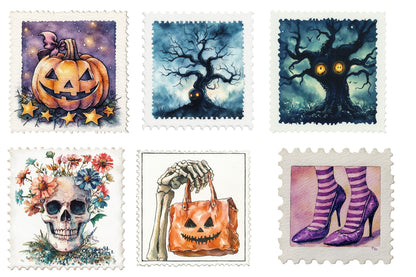 Halloween Postage Stamp Clipart PNG | Vintage Halloween Stamps, Spooky Postage Stamp Digital Art,