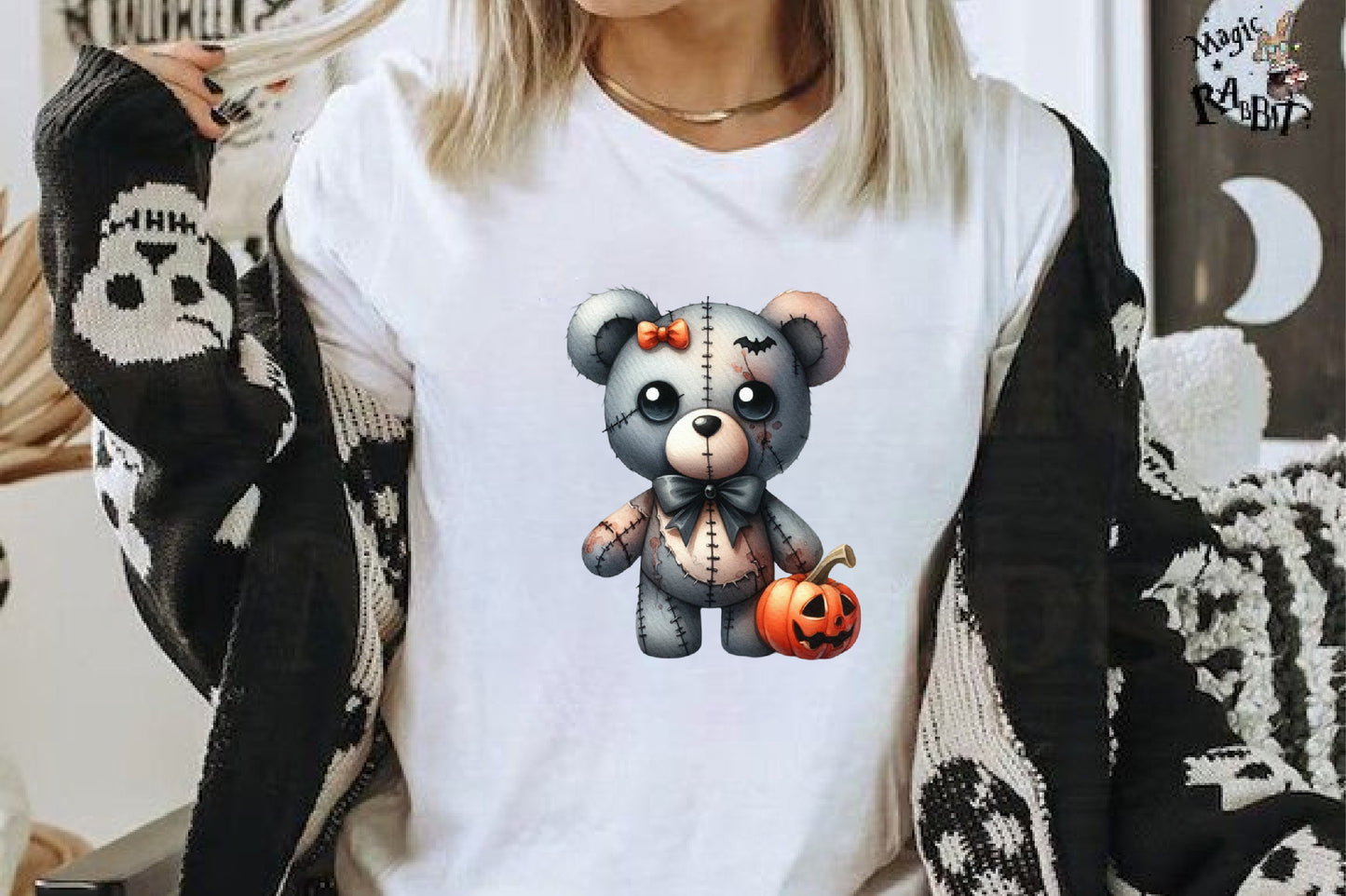 18 Halloween Scary Teddy Bear PNG Bundle Cute Spooky Bear Pumpkin Clipart