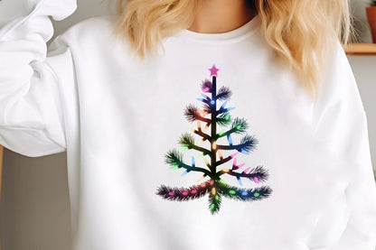 Christmas Light Tree Shirt Design PNG Holiday Christmas Lights Sublimation