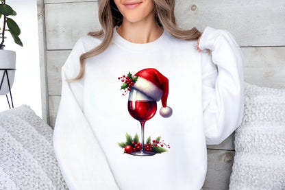 Christmas Wine Glasses PNG Bundle 18 Festive Wine Clipart