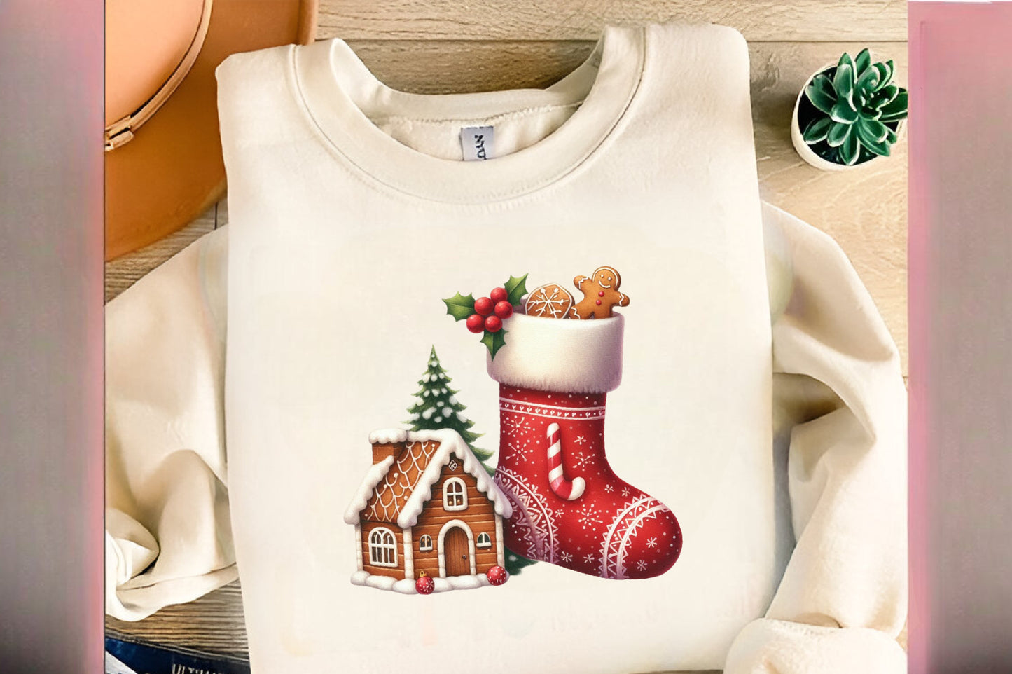 Christmas Stocking House PNG Bundle | Watercolor Christmas Stocking, Gingerbread Stocking & Holiday Stocking Clipart