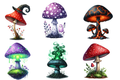Halloween Mushroom Clipart PNG | Spooky Mushroom PNG, Magical Mushroom Clipart