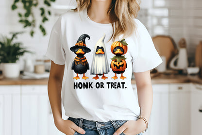 Halloween Duck Trio PNG Honk or Treat Cute Spooky Duck Sublimation