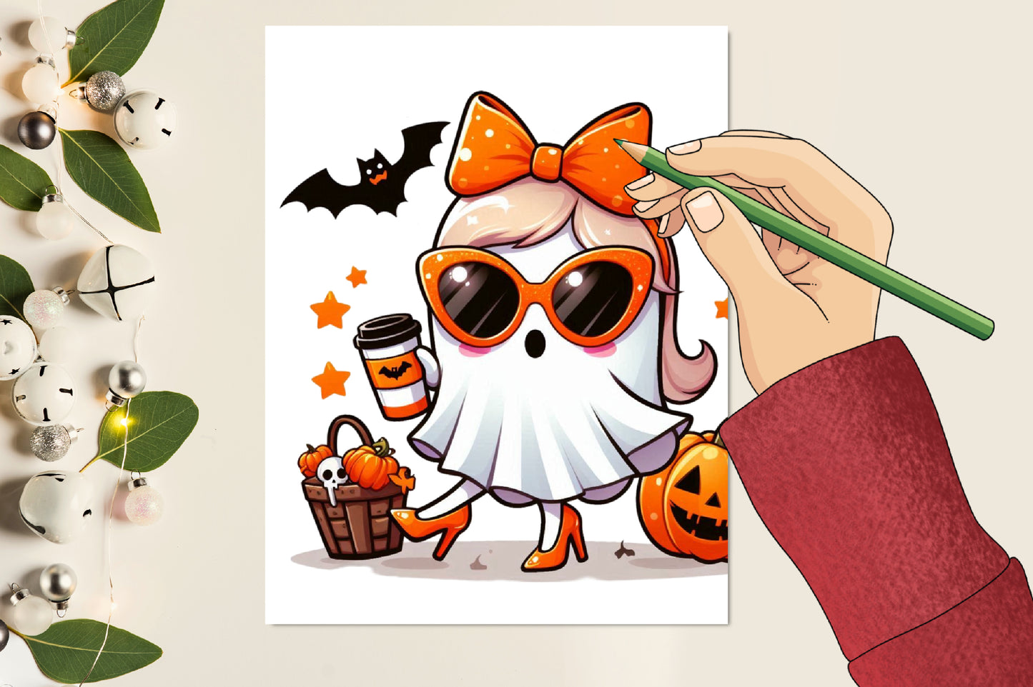 22 Watercolor Halloween Girl Ghost PNG Bundle Cute Spooky Ghost Clipart