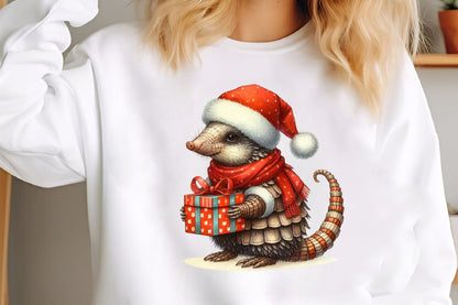 Christmas Mouse PNG Cute Santa Mouse Holiday Clipart