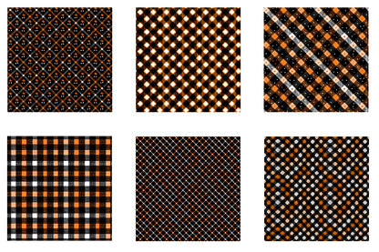 Halloween Digital Paper PNG | Black Orange Plaid Pattern, Halloween Scrapbook Paper