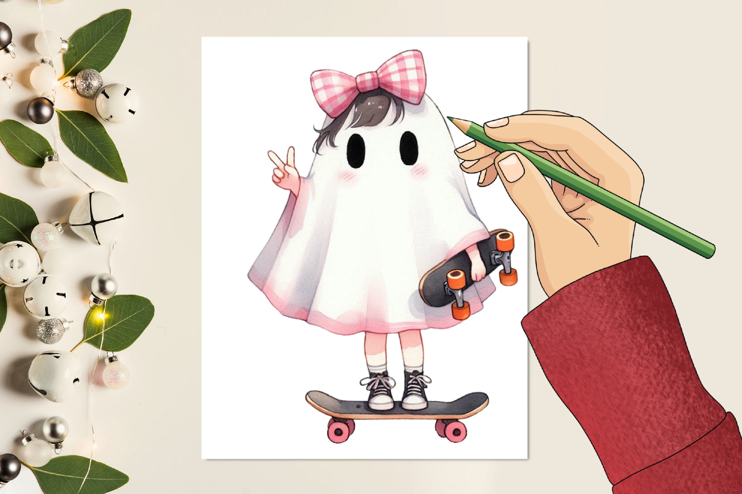 Halloween Ghost PNG Bundle | Watercolor Cute Ghost, Witch Ghost, Pumpkin & Spooky Halloween Clipart