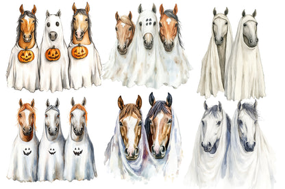 Halloween Horse Ghost Clipart PNG | Ghost Horse PNG, Spooky Horse Clipart