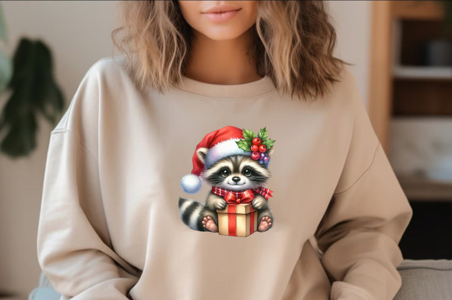 33 Christmas Raccoon PNG Bundle Cute Santa Raccoon Winter Clipart