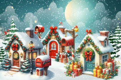 Christmas Mailbox PNG Bundle | Watercolor Christmas Mailbox, Snowy Holiday House & Winter Mail Clipart