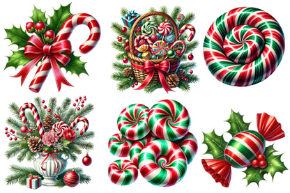 Merry Christmas Candy Sublimation PNG | Sweet Holiday Candy Cane Christmas Design