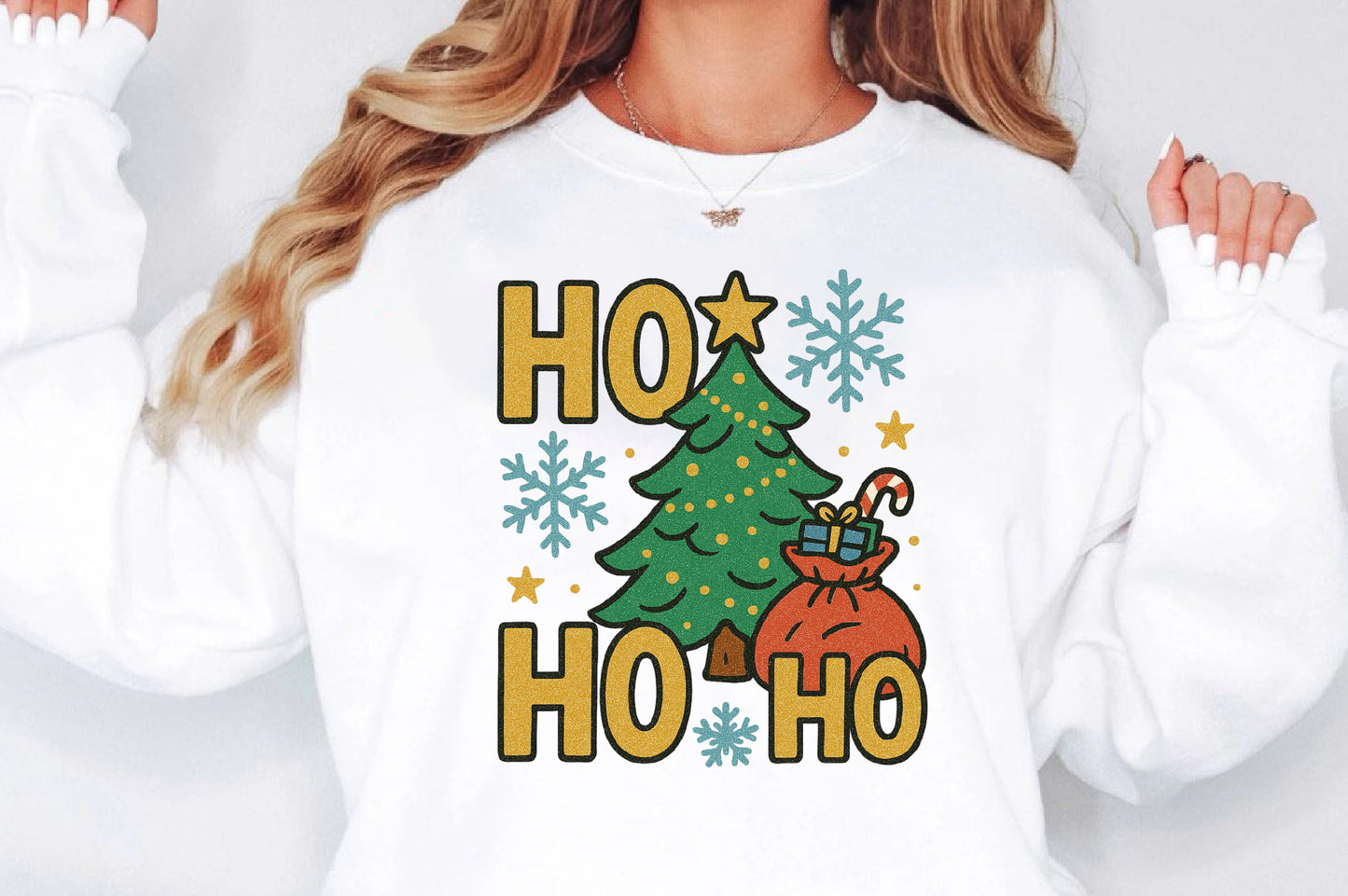 Christmas Ho Ho Ho Tree PNG Holiday Santa Gift Sublimation