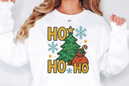 Christmas Ho Ho Ho Tree PNG Holiday Santa Gift Sublimation