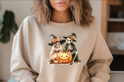 20 Halloween Couple Skeleton PNG Gothic Spooky Romance Pumpkin Clipart