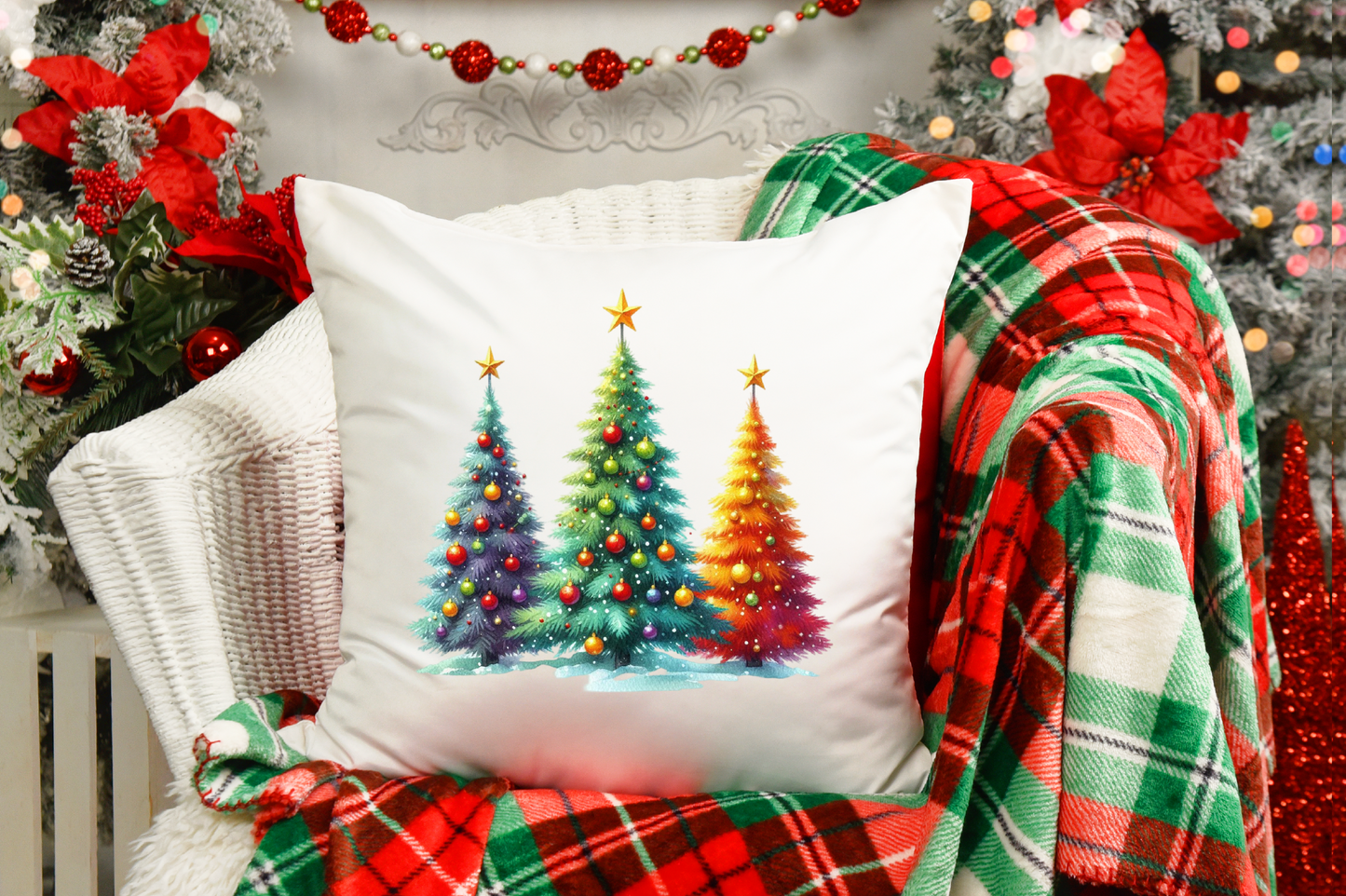 Colorful Christmas Trees PNG Bundle | Watercolor Christmas Tree Clipart, Rainbow Holiday Trees & Festive Christmas Sublimation