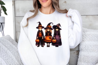 Cute Halloween PNG Bundle Watercolor Witch & Spooky Clipart