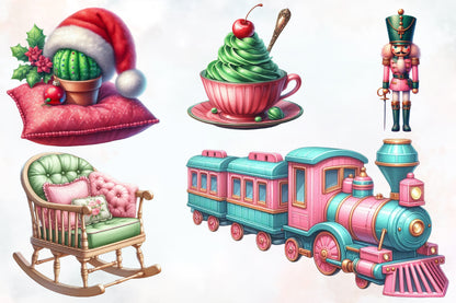 Watercolor Christmas Clipart PNG Bundle 21 Cute Holiday Designs