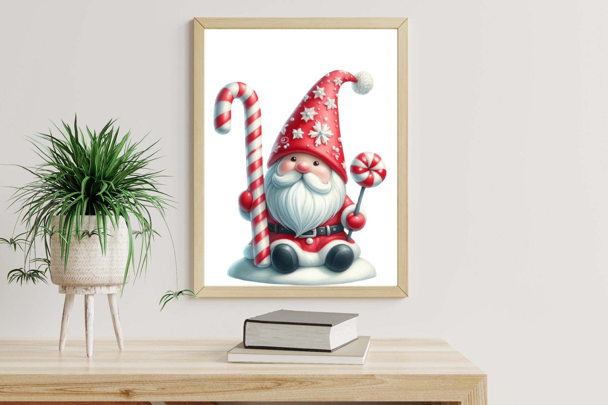 Christmas Candy Cane Icing Gnome PNG Clipart Bundle | Watercolor Christmas Gnomes with Candy Canes, Santa Hats & Holiday Decor