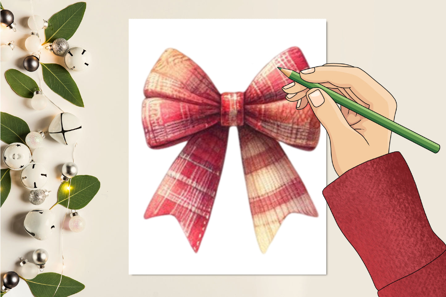 Christmas Plaid Bows PNG Bundle | Watercolor Christmas Bow, Tartan Ribbon Bow & Holiday Bow Clipart