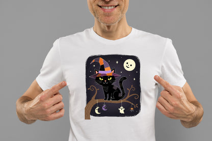 Halloween Black Cat Witch Sublimation PNG