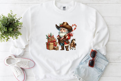 19 Vintage Christmas Cowboy Santa PNG Western Santa Clipart