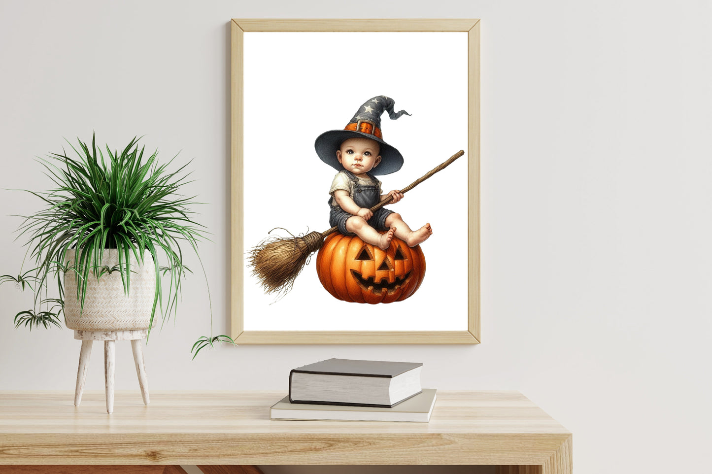 Halloween Baby PNG Bundle Cute Witch Baby Watercolor Clipart